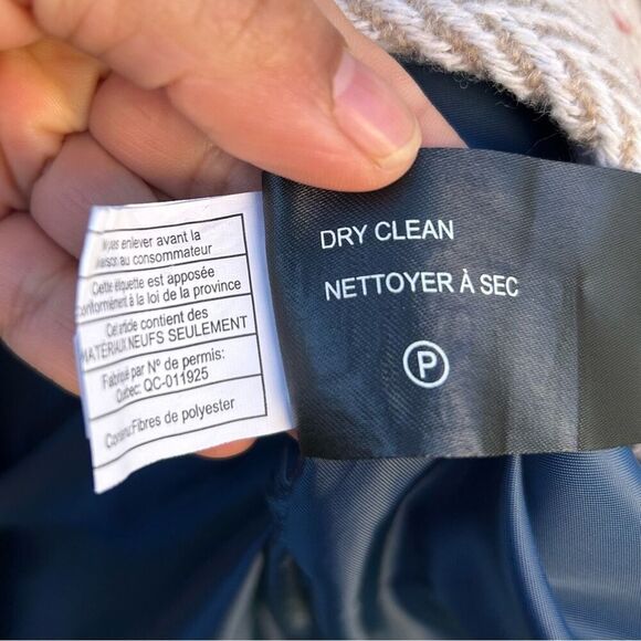 SAM EDELMAN Coat Womens Sz 4 Beige Wool Plaid Single Breasted Walker Pea Jacket - Picture 13 of 15